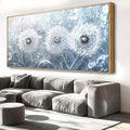 Dandelion Landscape Abstract Wall Art - Large Framed Canvas Painting for Living Room, Bedroom, Modern Artwork Decor - 40x20 Inch Ready-to-Hang