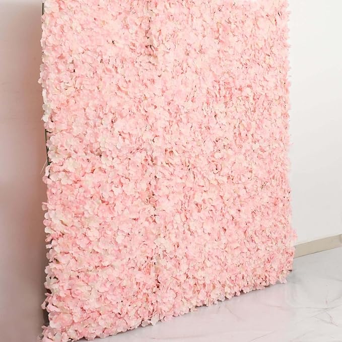 Efavormart 4 PCS Blush Silk Hydrangea Flower Mat Wall Wedding Event Decor for DIY Centerpieces Arrangements Party Home Decorations