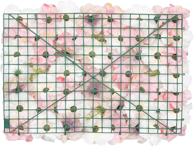 12 Pcs White Flower Wall Flowers Backdrop Artificial Flower for Backdrop Flowers Decoration 3D Floral Panels for Wall Decor Home Party Wedding Room Decoration (60x40cm/White+Pink)