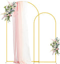 Asee'm Metal Arch Backdrop Stand Set of 2 (7.2FT,6FT) Gold Arched Frame for Wedding Ceremony Parties Birthday Baby Shower Garden Decoration