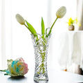 Kanpura 7.6" Clear Glass Flower Vase,Thickened Crystal Glass Vase for Flowers & Christmas Decor,Sunflower Design (1 Piece)