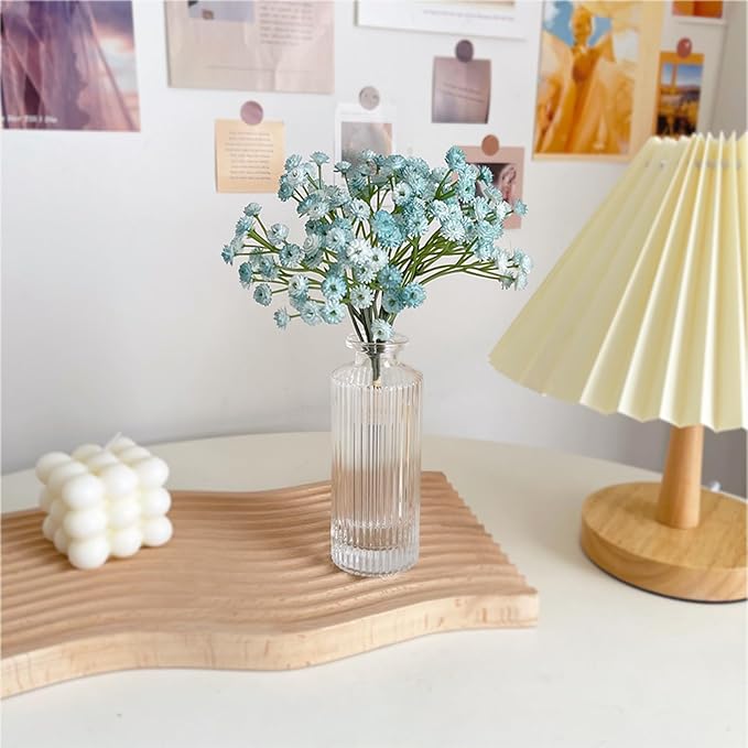 DEEMEI Babys Breath Artificial Flowers 10Pcs 30 Branches Fake Babys Breath Flowers Artificial Bulk Blue Gypsophila Bouquets Real Touch Faux Flowers for Wedding Floral Arrangement Party Home Decor