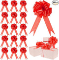 Yilloog 100 Pcs 5 Inch Christmas Pull Bows for Gift Wrapping, Gift Wrapping Pull Bows with Ribbon for Christmas Presents Wedding Decor Basket Bag Holiday Decor(Red)