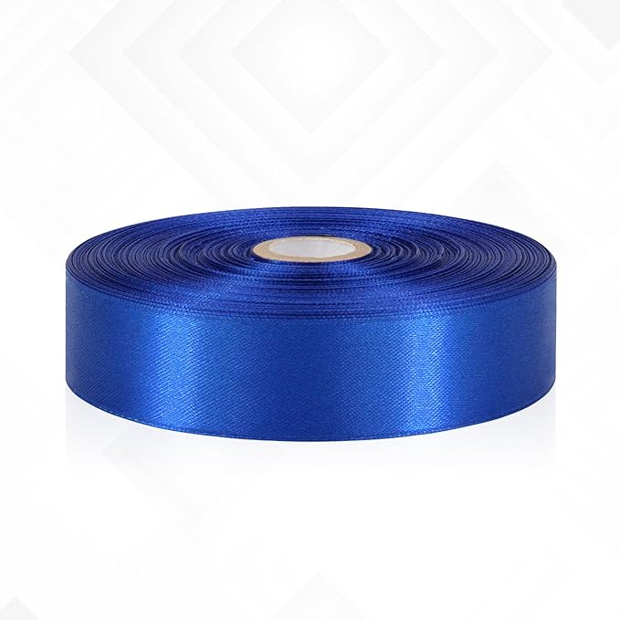 Blue Satin Ribbon 1 Inch, 60 Yards Royal Blue Ribbon for Hair, Flower Bouquet, Gift Wrapping, Crafts, Graduation Wreaths, Invitation Cards, Festival Decor