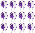 MECCANIXITY 12Pcs Wrist Corsage Artificial Flower Bracelets Rose Wrist Bride Groom Decorative for Wedding Ceremony Prom Party Anniversary Purple