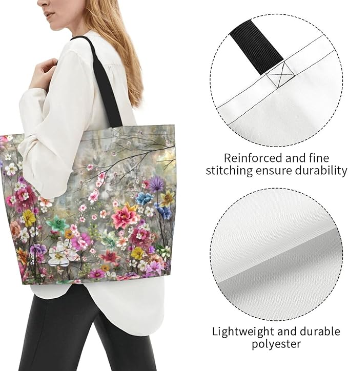 Sunflower Tote Bag For Women, Waterproof Shoulder Bags Big Reusable Grocery Handbag For Shopping Picnic Work Beach