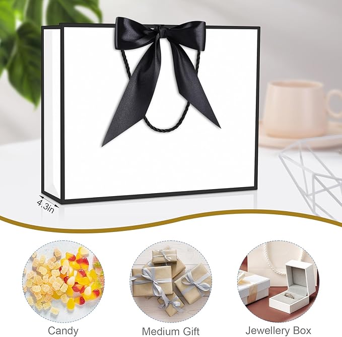 JMANNI Gift Bag, 1PCS Gift Bags Large with Ribbon and 1 Greeting Cards 2 Tissue Paper, Portable Paper Gift Bag with Handles, Birthday Gift Bags,Present Bags for Wedding Party Mothers Day