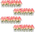 4 Pack Clear Acrylic Flower Vase Centerpiece for Dining Table,63.2 Inch Rectangular Floral Low Vases with 64 Holes for Dining Table Modern Flower Arrangement for Home Decor or Weddings