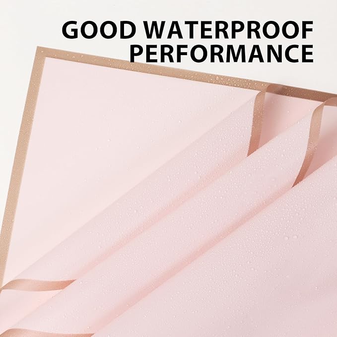 FUHITIM 20 Sheets Flower Wrapping Paper - Waterproof Floral Bouquet Packaging Paper for DIY Crafts，Florist Supplies Packaging Paper for Wedding Birthday Gift(Pink)