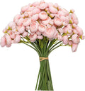 Meldel 32Pcs Ranunculus Artificial Flower, Faux Silk Mini Pink Ranunculus Flowers for DIY Bouquet, Bulk Fake Peony Wedding Filler Flowers for Centerpieces Arrangements Bridal Shower Decorations