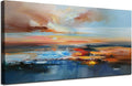Brushart Abstract Wall Art Large Landscape Canvas Picture, Painting Wall Decor Living Room Textured Artwork for Walls Bedroom Home Office, 48"x24"
