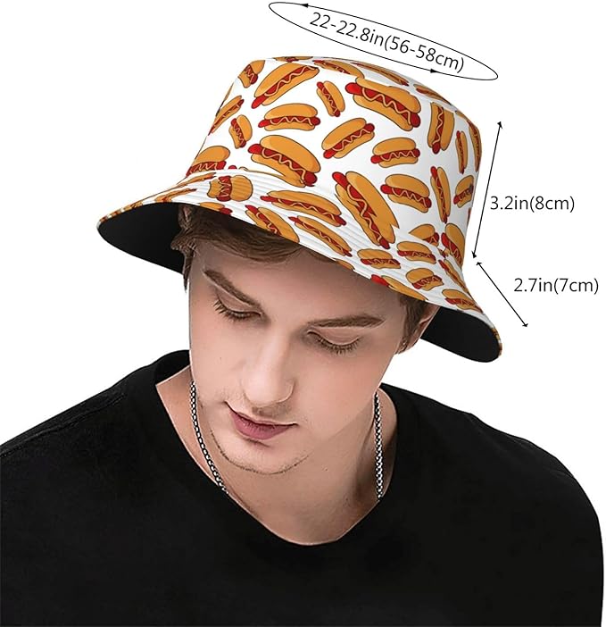 Bucket Hat for Women Men, Summer Print Hat Travel Packable Sun Cap Outdoor Hat for Women and Men