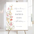 Editable Wildflower Baby Shower Welcome Sign, Personalized Boho Floral Baby Shower Sign, Spring Flowers Theme, Elegant Flower Decorations, Custom Name Signage for Boy or Girl #6