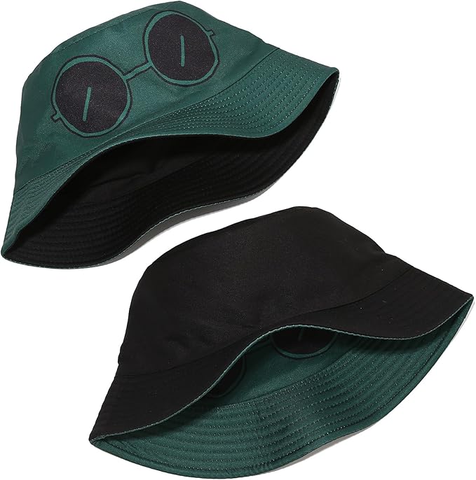 Mashiaoyi Unisex Print Double-Side-Wear Reversible Bucket Hat