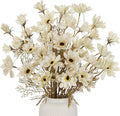20" Artificial Daisy Bouquets for Fall Table Centerpiece, 3 Bunches Faux Chrysanthemum Flowers with Stems for Floral Arrangements, Autumn Home & Wedding Decor, Fake Wildflowers Mums in Cream White
