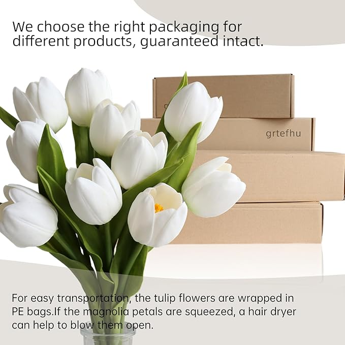 10Pcs Fake Tulips Artificial Flowers Bouquet That Look Real,Tulipanes Artificiales para Decoracion, for Mother's Day Birthday Home Wedding Decor