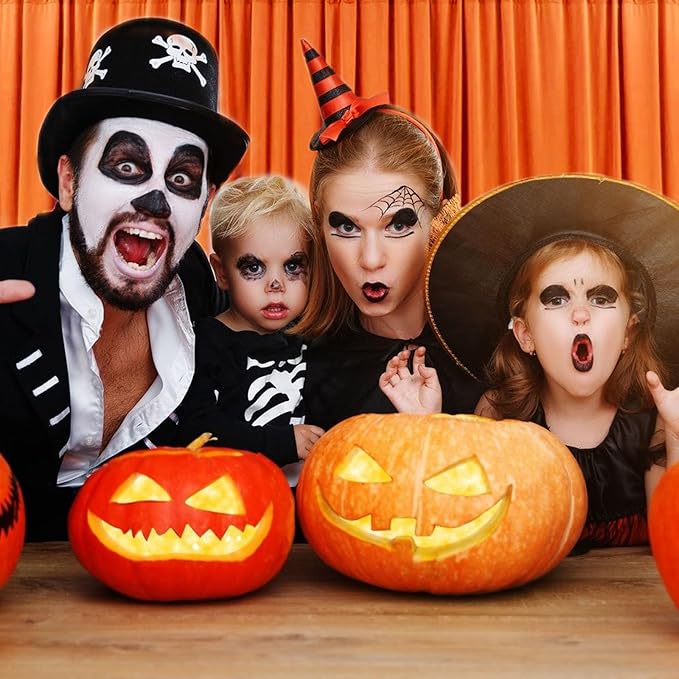 10 x 10 Feet Orange Backdrop Curtain for Partie, Background Curtains for Photoshoot, Birthday, Wedding, Halloween, Thanksgiving, Christmas, New Year Party Decorations 5Ft x 10Ft, 2 Panels