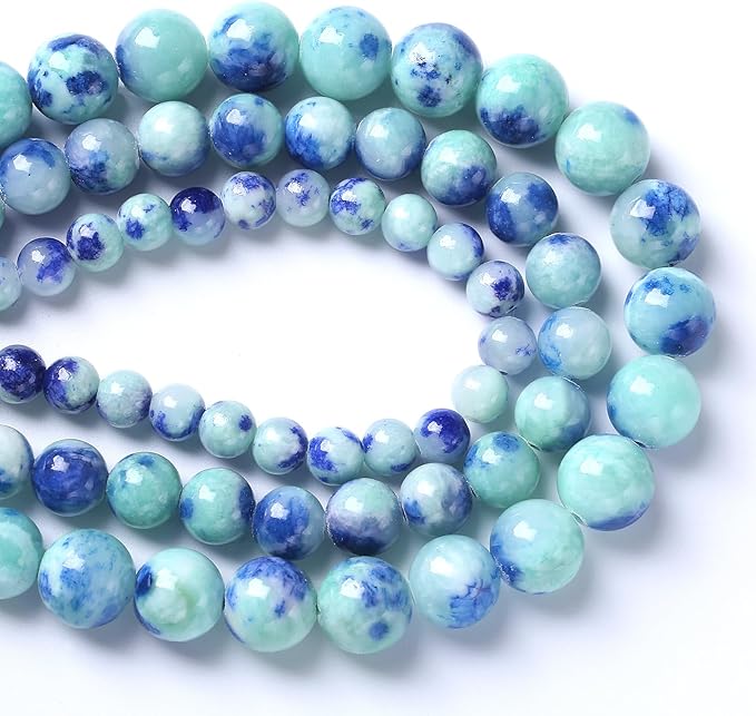 10MM 38PCS Peacock Blue Persian Jade Spacer Loose Beads for Jewelry Making DIY Bracelet Necklace