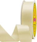 Double Face Cream Satin Ribbon 7/8 inch X 25 Yards Polyester Cream Ribbon for Gift Wrapping Very Suitable for Weddings Party Hair Bow Invitation Decorations and More