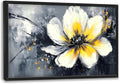 Abstract Flower Large Wall Art Framed Wall Decor for Living Room Black and White Floral Pictures Oversized Canvas Print Painting Modern Extra Large Artwork for Bedroom Office Home Decor 36"x24"