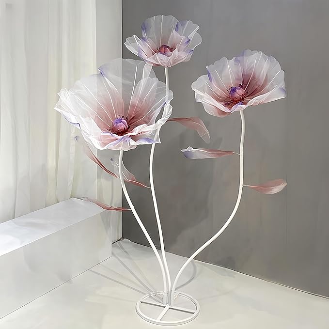 Giant Flowers for Decoration, 5.58 ft Big Artificial Organza Flower for Wedding Reception Birthday Christmas Party Backdrop Decor Photography Props Shop Window Display, Grape