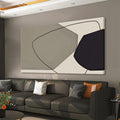 Large Abstract Wall Art Black And Grey White Wall Art Geometric Color Block Line Painting Artwork Canvas Art Wall Decor Simple Picture Artwork For Living Room Bedroom Office Home Artwork 29"X 58"