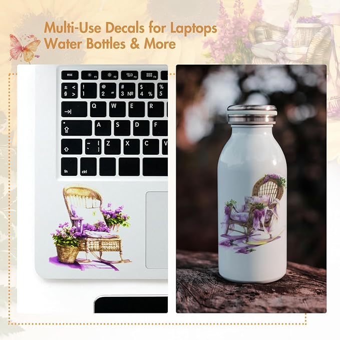 Rocking Chair Junk Journal Stickers – 60PCS Large Transparent Decal Scrapbook Stickers for Scrapbooking, Journaling & Cottagecore Aesthetic Projects