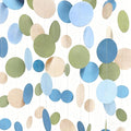 Dusty Blue and Sage Green Beige Polka Dot Garland Olive Green Dusty Blue Cream Nude Hanging Paper Circle Dots Streamer for Birthday Baby Shower Wedding One Silly Goose Theme Party Decorations Supplies