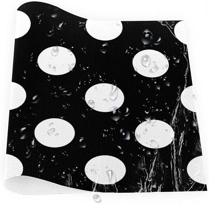 Black White Polka Dot Placemats Set of 1 PVC Vinyl Non Slip Table Mats Waterproof Heat Resistant Place Mats Washable Wipeable Dining Table Mat for Kitchen Party Farmhouse Indoor Outdoor Decorative