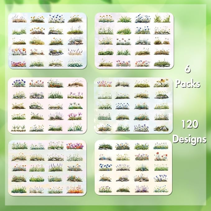 Scrapbook Flower Stickers(120Pcs) - journaling Stickers for Scrapbooking Adult Junk Journal Supplies Card Making Home Deco DIY Crafts Water Bottle