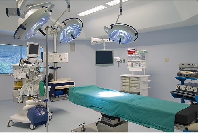 Hospital Backdrop Modern Operating Room Backdrop Doctor Surgery Anesthesia Bed Sickbed Medical Equipment Photo Background for Doctor Nurse Operating Room Background Portrait Studio Props 12x8ft