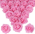 Pink Glitter Roses 100pcs Foam Roses Stemless 2.56" Pink Artificial Roses Glitter Flowers Real Looking Pink Fake Roses for Bridal Shower Decor Flower Wall Wedding Centerpieces (Pink)