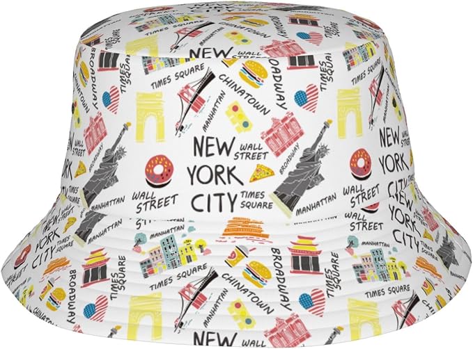 Cartoon Bucket Hat Summer Beach Travel Sun Hat Packable Fisherman Cap for Men Women