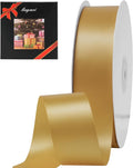 LIUYAXI Old Gold Double Faced Satin Ribbon, 1-1/2" X Continuous 25 Yards, Ribbons Perfect for Gift Wrapping Wedding Bouquet Decor DIY Craft Bow Making & Other Projects