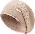 QUEENFUR Knit Slouchy Beanie Hats for Women Cashmere Ski Cap Knitted Wool Soft Warm Winter Hat