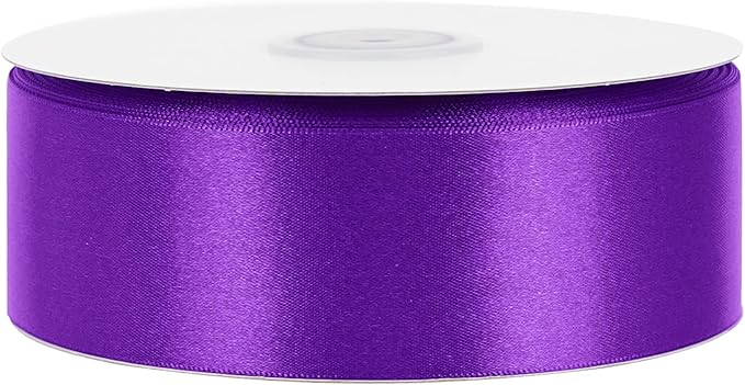MEEDEE Purple Satin Ribbon 1-1/2 Inch Purple Ribbon Lux Double Faced Satin Ribbons by 50 Yards Polyester Satin Ribbons for Crafts, Weddings, Flower Bouquet, Holiday Decorating