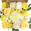Multi Use Artificial Flowers Combo for DIY Centerpieces Arrangements Wedding Bridal Bouquet Table Chair Decor Candle Holder Baby Shower Cake Decor Flower Strips Home Décor (Yellow)