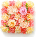 Flower Wall Backdrop, 12PCS 10.6"-15.7" Artificial Flower Wall Panel with Various Styles, 3D Floral Wall Decor for Wedding Photo Background Festive Party Home Decoration (G-B003, 10.6*10.6in)