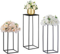 Nuptio Black Vase Plant Stand - 3 Pcs Tall Flower Vases for Wedding Birthday Party Centrepieces - Metal Column Display Table Rack Indoor Corner Flower Stand for Living Room Decor(15.7/23.6/31.5in)