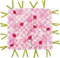CNCEST Artificial Flower Wall Panels, Flower Wall Mat Silk Rose Flower Panels, Artificial Flower Wall Background (Type 3)