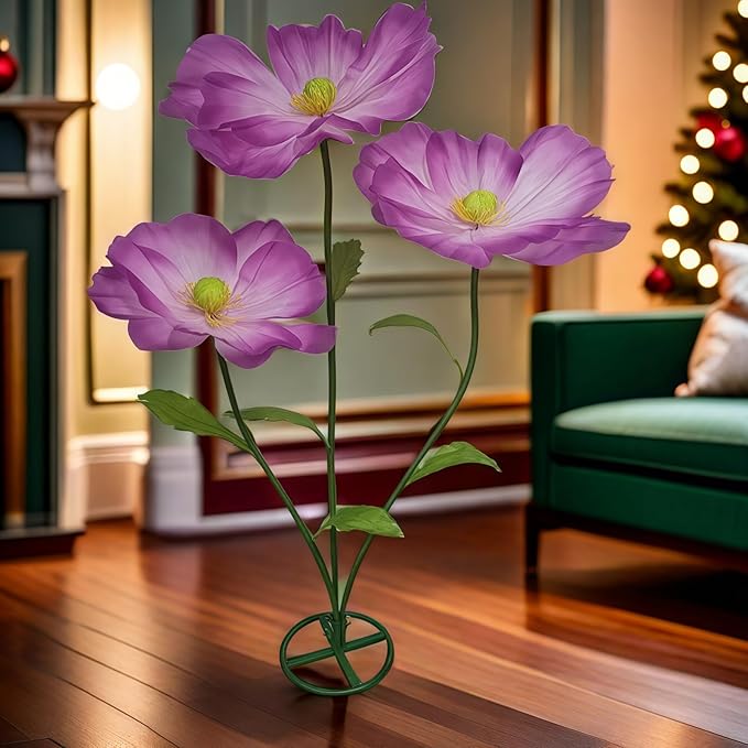Giant Flower for Decoration with Stems and Stands - 5.6 Ft Big Artificial Silk Flower - Large Artificial Flores Gigantes for Wedding Party Banquet Backdrop Decor, Photography Props Window Display