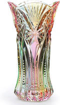 Glass Colorful Vase,Glass Flower Vase Decor for Home Dining Table Living Room,Office Wedding Holiday Party,Handmade Pattern