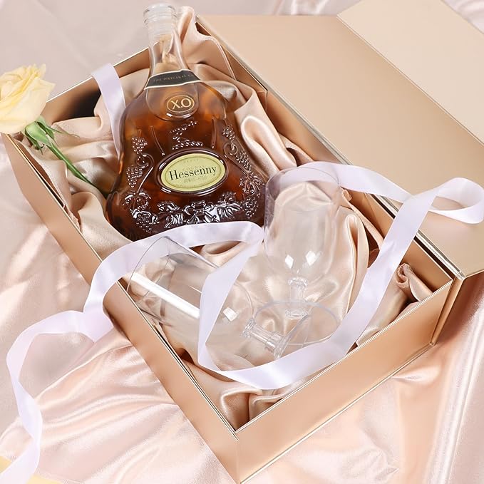 Rose Gold Gift Box with Magnetic Lid 13.8x8.3x4.4 in, Bridesmaid Groomsman Proposal Box, Large Rectangle Storage Box 5 Pack