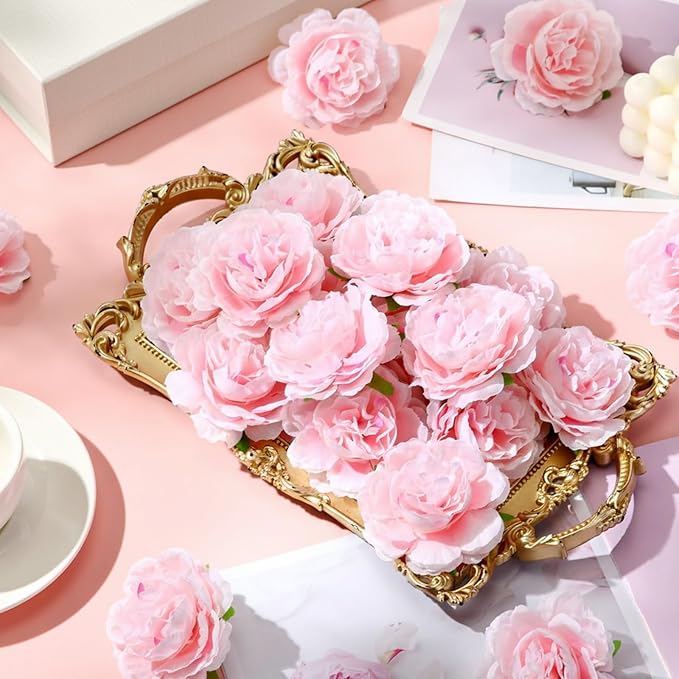 200 Pcs Flowers Long Stem Artificial Rose Bulk, 3.2 Inches Silk Rose Head Flowers Faux for Wedding Bridal Bouquet Independence Day Home Floral DIY Centerpieces Party Decoration(Pink)