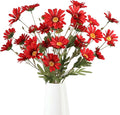 Red 36 Heads Artificial Daisies 6Pcs 29.52” Silk Daisies Flowers with Long Stem Fake Wild Flowers for Room Home Bath Outdoor Garden Party Aisle Arrangement(Red)