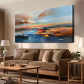 Brushart Abstract Wall Art Large Landscape Canvas Picture, Paintings Wall Decor Living Room Textured Artwork for Walls Bedroom Home Office, 58"x29"