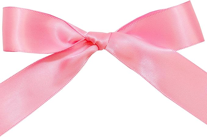 Morex Ribbon Double Face Satin Ribbon 7/8" X 50 YD Geranium Pink Ribbon for Gift Wrapping, Birthday Gift Cards, Satin Dress for Women, Silk Ribbons for Crafts, Wedding Gifts for Couple