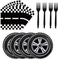72 Pcs Race Car Paper Plates and Napkins - Disposable Party Plates and Napkins Tableware Set for Boys Birthday or Baby Shower (Race Car)