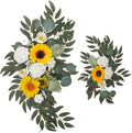 Faux Flower Swag Set of 2, Sunflower Artificial Flowers Swags for Wedding Arch, Wedding Welcome Signs, Welcome Reception Ceremony Signs Decorations