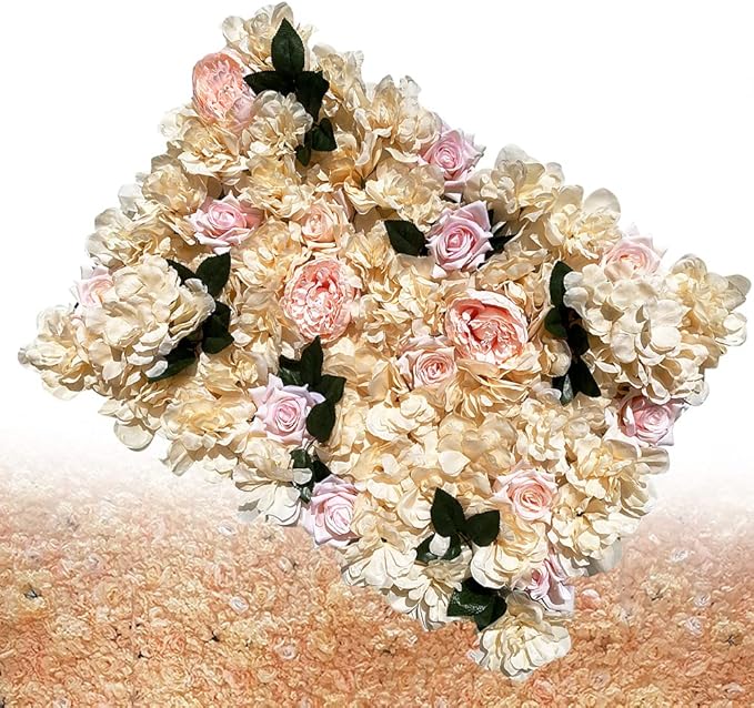 12PCS Artificial Flower Panels, Wedding Flower Panels Banquet Flowers Board, Flower Backdrop Wall for Photo Party Wedding Background Decor